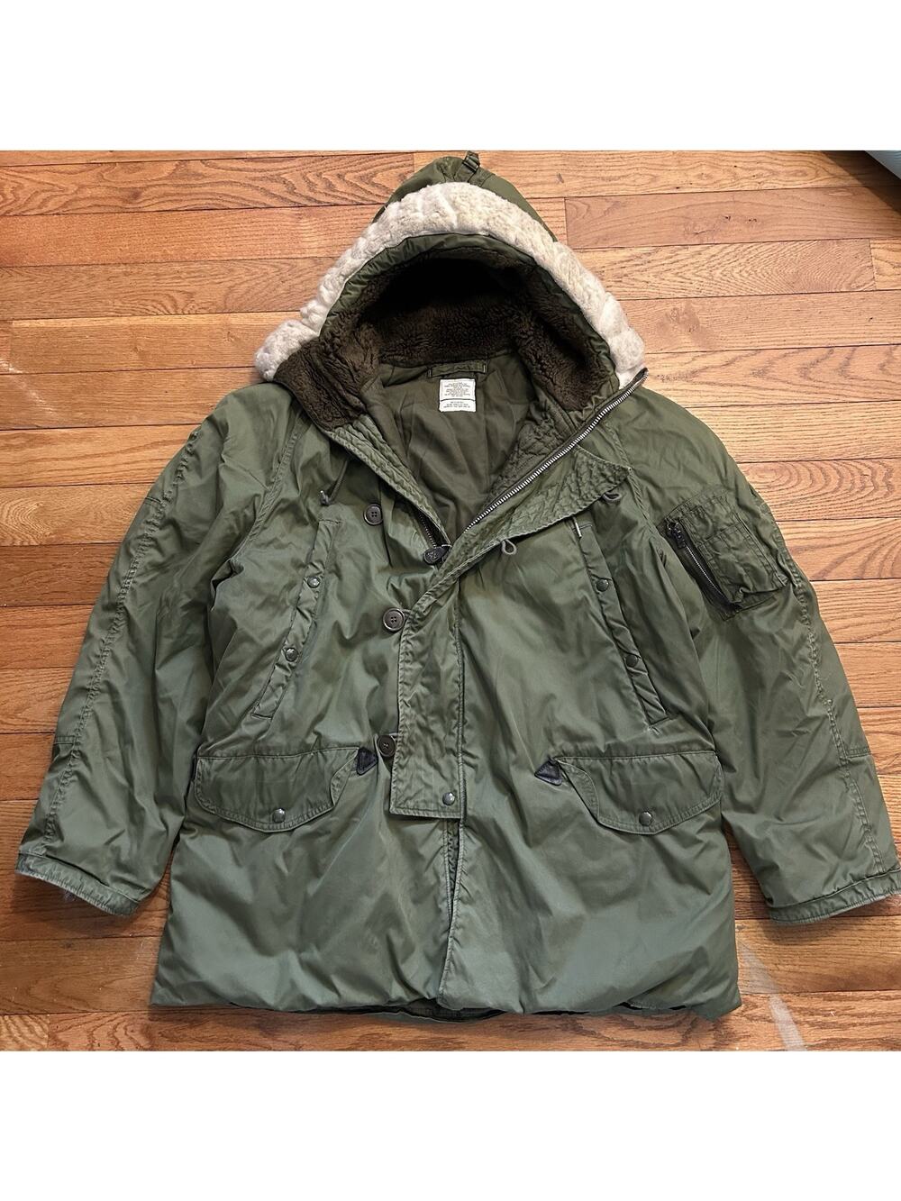 Vintage 70s Parka Extreme Cold Weather Army Military Type N-3B Jacket Large